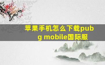 苹果手机怎么下载pubg mobile国际服